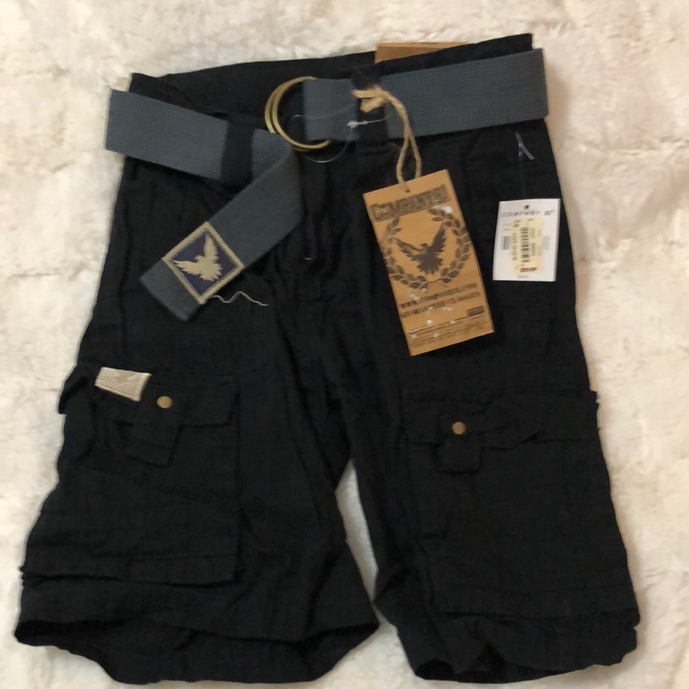 Company 81 (Von Maur) NWT black cargo shirts with belt , NWT, size 5.